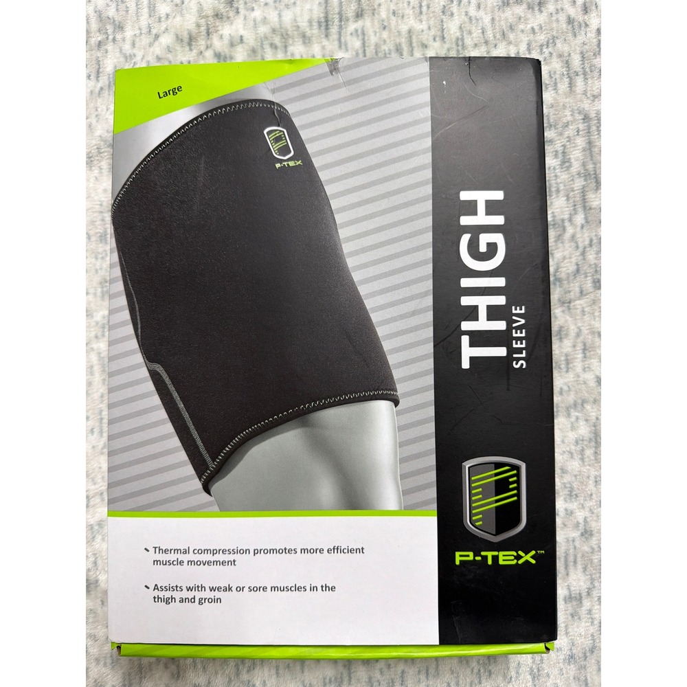 P-TEX Thigh Sleeve Large Black Thermal Compression Support P-TEXG100 Thigh Groin
